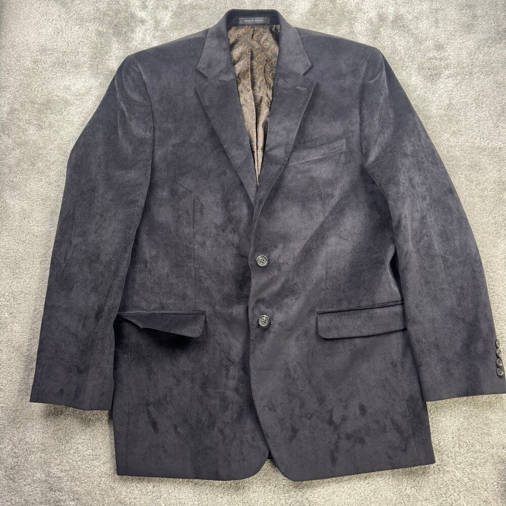 Lauren Ralph Lauren Black Corduroy Suit Jacket Size 44L Casual Business Preppy